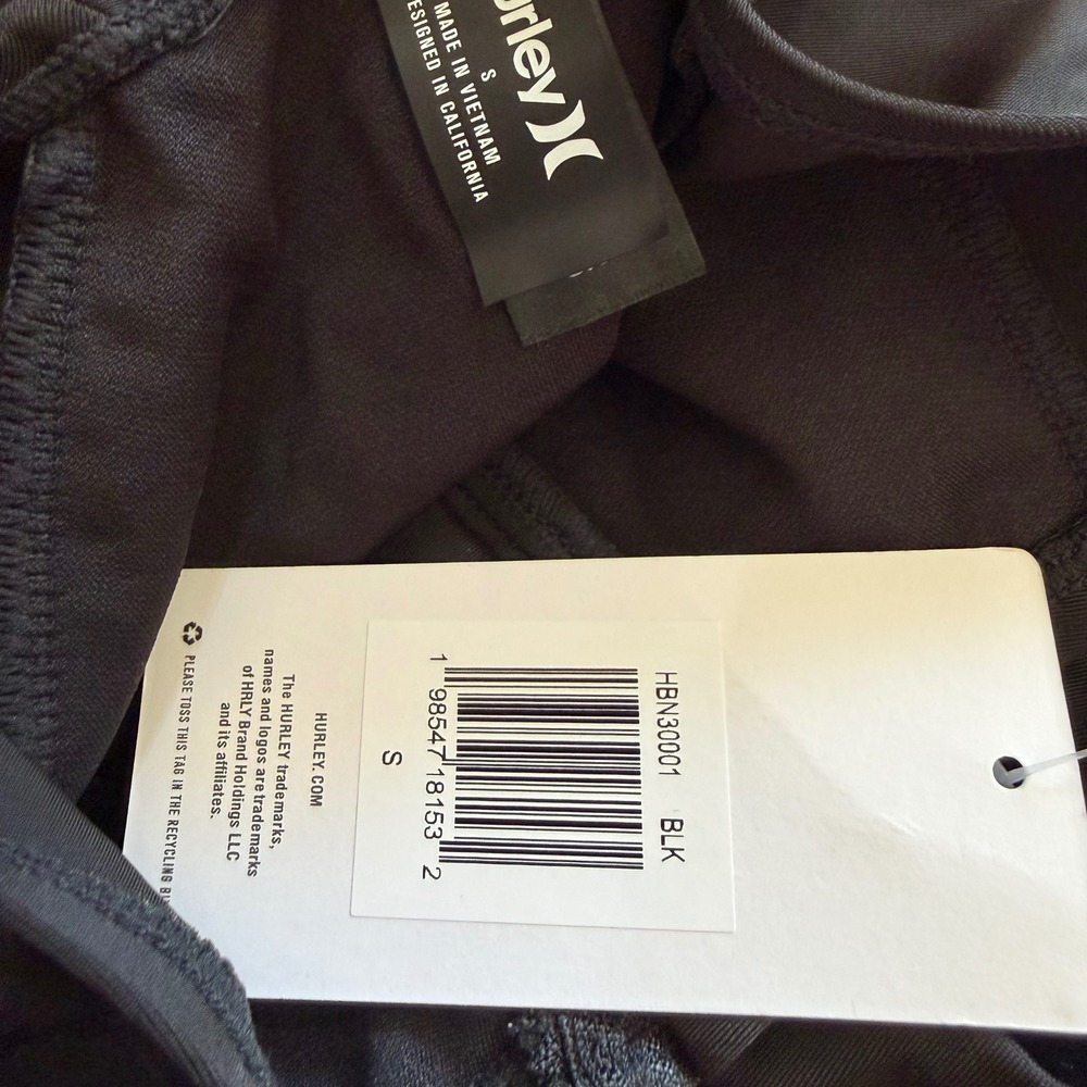 NWT Hurley Black Long Sleeve One Piece Rash Guard / Swimsuit UPF 50+ Zip Surf SM - Picture 7 of 7